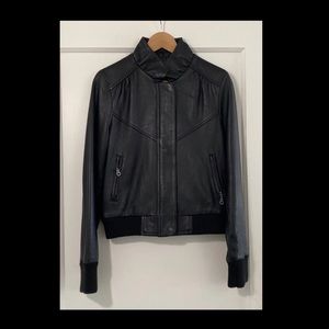 Express Leather Bomber Jacket